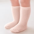 thumbnail image 1 of Kids Cotton Tube Socks Girls Boys Breathable Solid Color Knee-High Stockings Sock Cotton Knit Long Socks Boys Grip Socks 3-5Y, 1 of 4