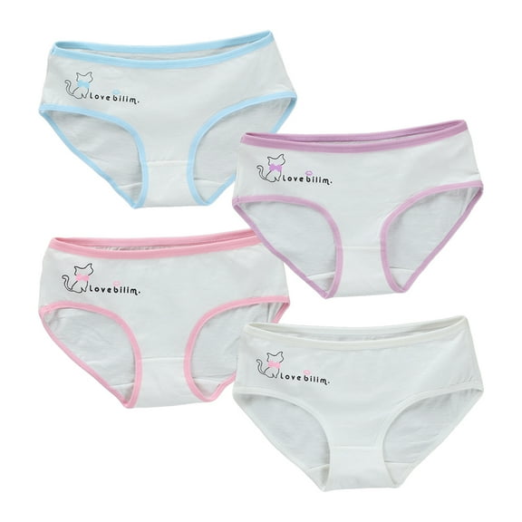 Kids' Cotton Underwear 4 Pc Hipster Stretch Girl Underwear Panties for Girls Panties for Girls 8-12