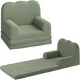 thumbnail image 1 of Kids Couch, 2-in-1 Convertible Teddy Fleece Fabric Toddler Sofa Chair, Soft Fold Out Couch Lounger for Kids, Comfy Children's Sofa Bed for Playroom, Nursery, Birthday Gift Comfy Toddler Chair & Lounge, 1 of 6