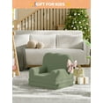 thumbnail image 1 of Kids Couch, 2-in-1 Convertible Teddy Fleece Fabric Toddler Sofa Chair, Soft Fold Out Couch Lounger, Comfy Children's Sofa Bed for Nursery Gift, 1 of 6