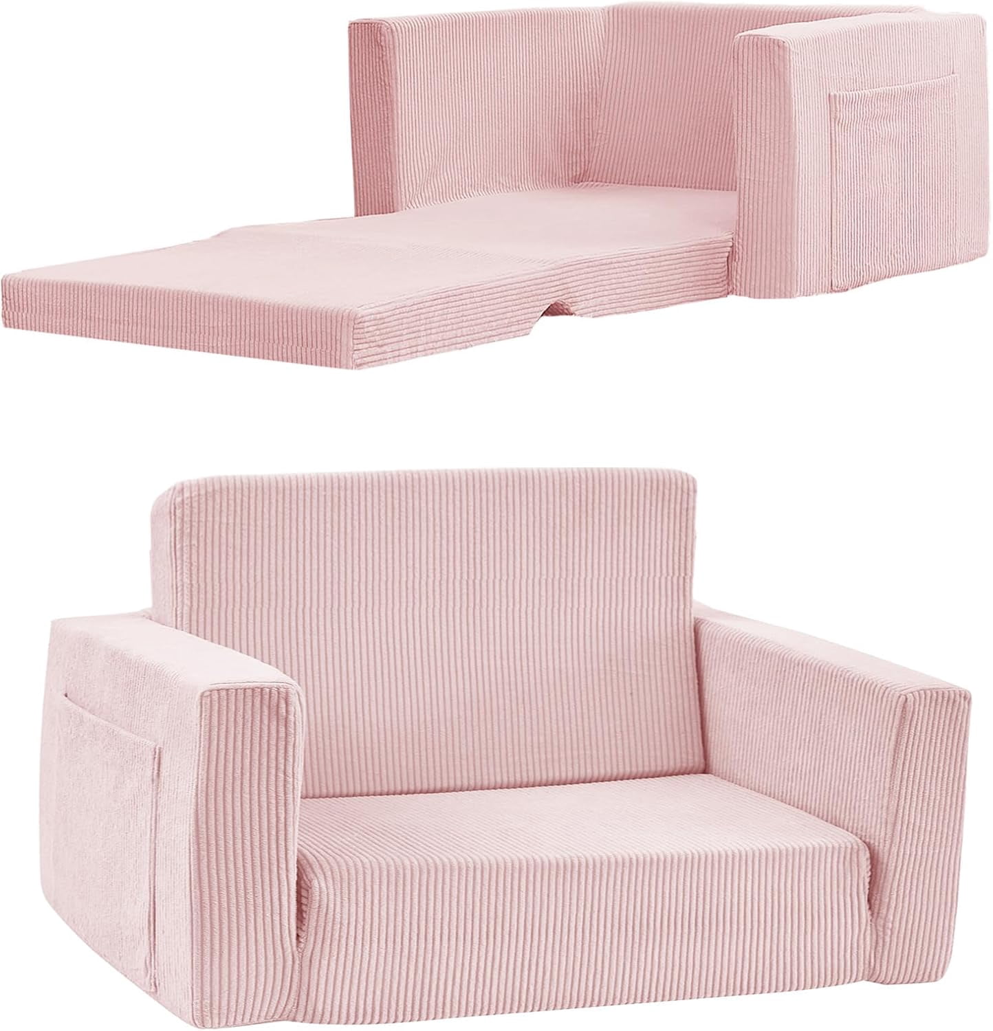 Kids Couch Children's 2 in 1 Flip Open Foam Sofa Extra Wide Couch Foam