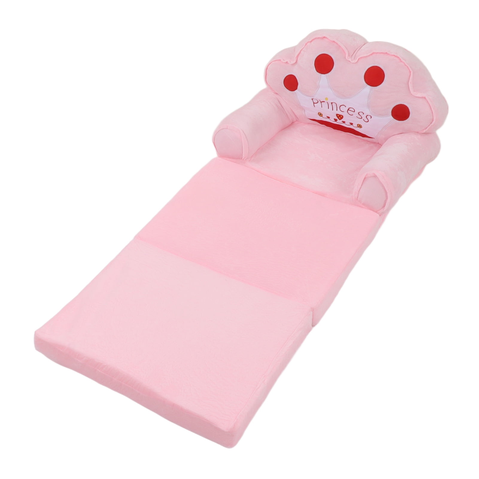 Kids Couch Fold Out, 2 In 1 Foldable Toddler Couch Princess Chair For