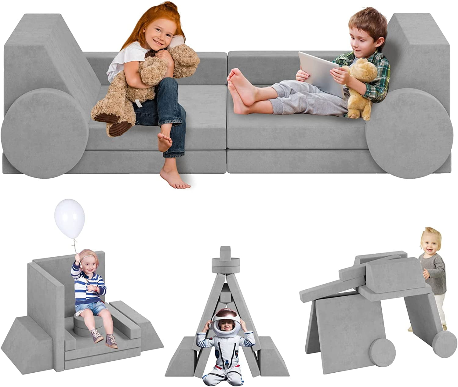 Kids Couch, Linor 10 Pcs Toddler Couch, Baby Kids Sofa Couch for