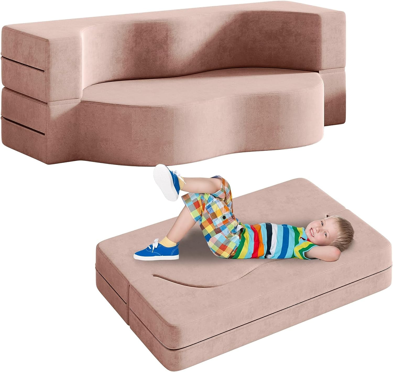 Kids Couch, Linor 3 in 1 Toddler Couch Fold Out Sofa, As Chairs, Sofa