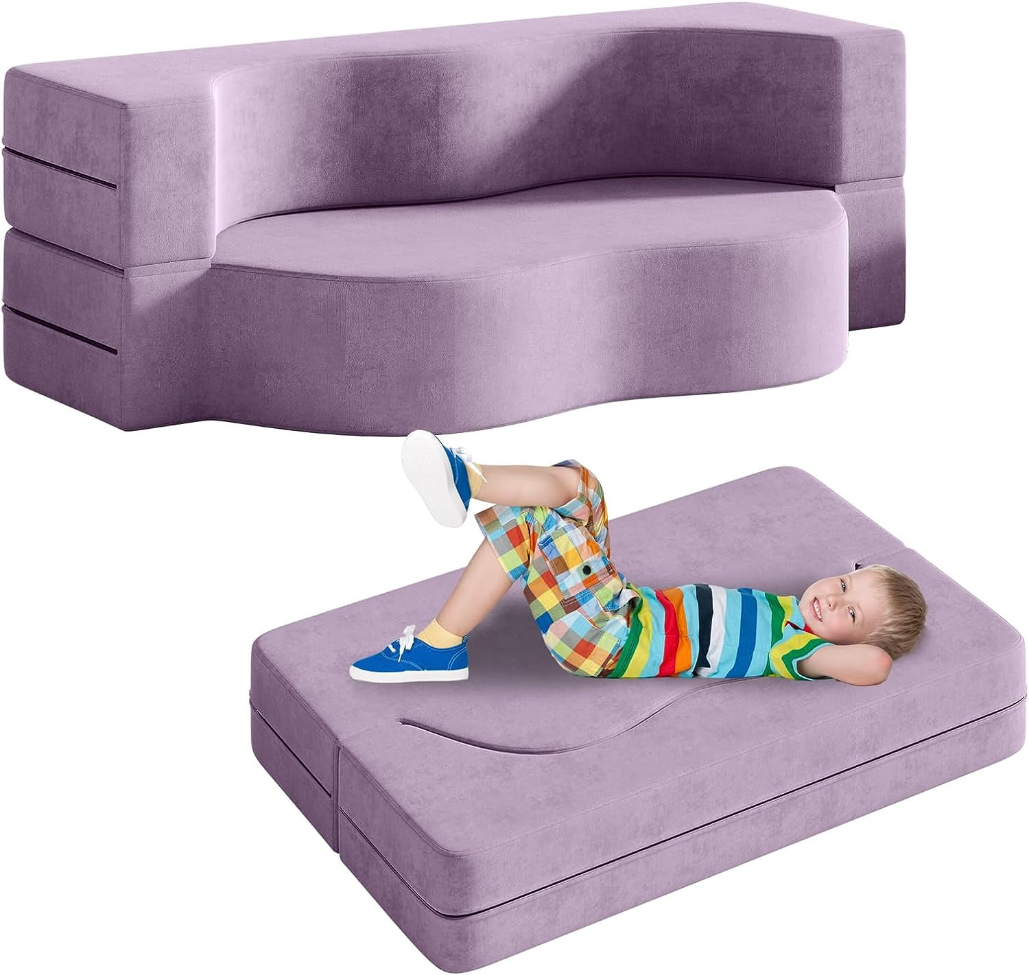 Kids Couch, Linor 3 in 1 Toddler Couch Foldout Sofa, Chairs, Sofa Bed