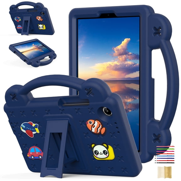 Kids Cover Case for Lenovo Tab One/Tab K9 2025 (TB-305FU) 8.7 Inch, EVA Dropproof Handle Kids Friendly Rugged Lightweight Child Case for Lenovo Tab One/Tab K9 2025, Navyblue