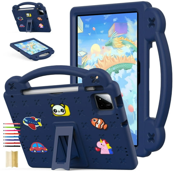 Kids Cover Case for Onn. 11" Tablet Pro 2024 (100146660), EVA Dropproof Handle Kids Friendly Rugged Lightweight Child Case for Onn. 11" Tablet Pro 2024, Navyblue