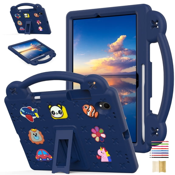 Kids Cover Case for Samsung Galaxy Tab S11 11.0" 2025 SM-X730 / SM-X736 / SM-X736B, EVA Dropproof Handle Kids Friendly Rugged Lightweight Child Case for Tab S11 2025, Navyblue