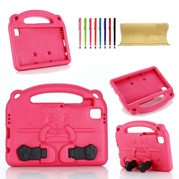 Kids Cover Case for iPad Air 11 2024 / Pro 11 2024, Viewing/Typing Stand Child Friendly Corner Protection Kickstand EVA Cover for iPad Air 11 2024 / Pro 11 2024, Rose