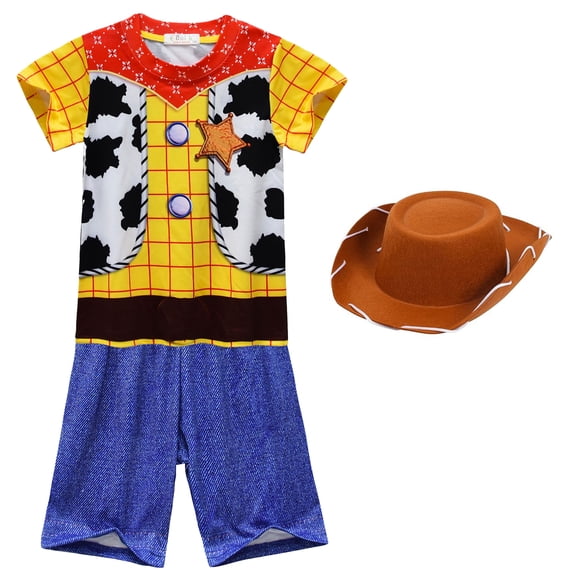 Kids Cow Boy Costume Set Halloween Birthday Cosplay Outfit for 4-9 Year