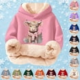 thumbnail image 1 of Kids Cow Cartoon Graphic Hoodies Parttern Long Sleeve Hooded Sweatshirt Cute Pullovers Tops Blue 3 Y-4 Y, 1 of 5