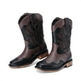 thumbnail image 1 of Kids Cowboy Boots for Girls & Boys Square Toe Mid Calf Western Riding Boots Toddler Little Kid Big Kid Sizes, 1 of 4