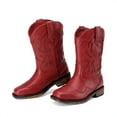 thumbnail image 1 of Kids Cowboy Boots for Girls & Boys Square Toe Mid Calf Western Riding Boots Toddler Little Kid Big Kid Sizes, 1 of 5