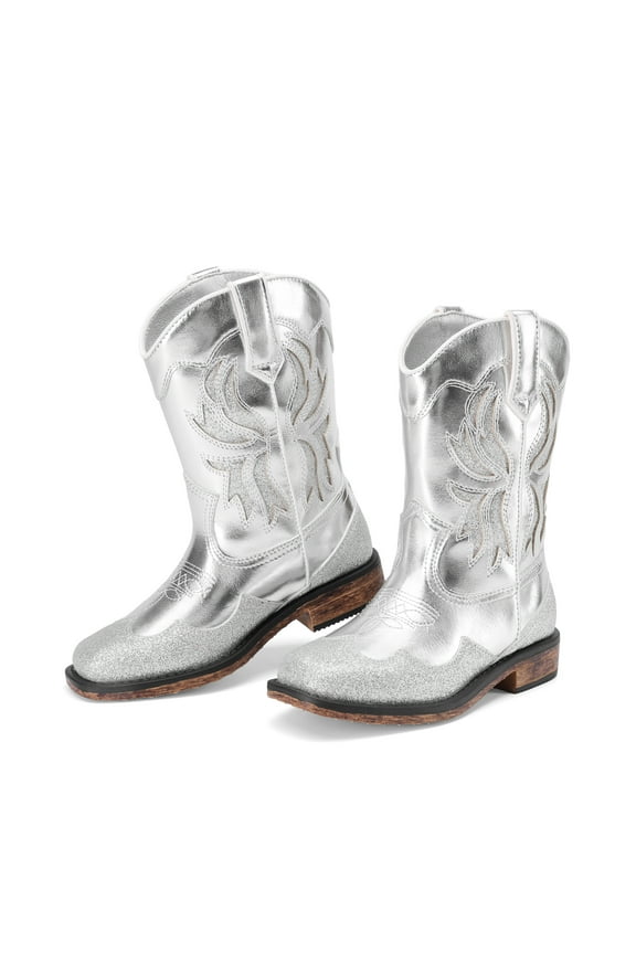 Kids Cowboy Boots for Girls & Boys Square Toe Mid Calf Western Riding Boots Toddler Little Kid Big Kid Sizes