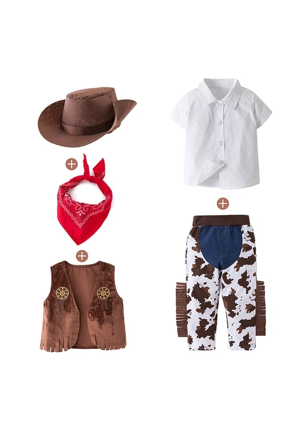 Kids Cowboy Outfit For Boys Cowboy Outfit Set With Toddler Cowboy Hat Western Cowboy Style My First Rodeo Decorations Boy Outfits Set