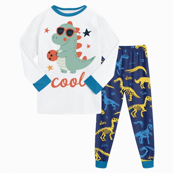 Kids Cozy Rayon From Bamboo Long Sleeve Pajamas Set Soft Stretchy Sleepwear Clothes For Girls Boys Cute Printed PJs 6-12 Months 12-24 Months 2t 3t 4t 5t 6t 7t 8t 9t Children(White,7-8 Years)
