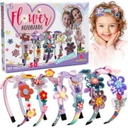 Kids Craft Kits Toys for 6-7-8 Year Old Girls, Birthday Presents Gifts for 5-12 Year Old Girls Arts and Crafts for Kids Girl Toys Age 7 6 8 9 10 11 Flower Headband Hair Accessories for Girls Kid Teen