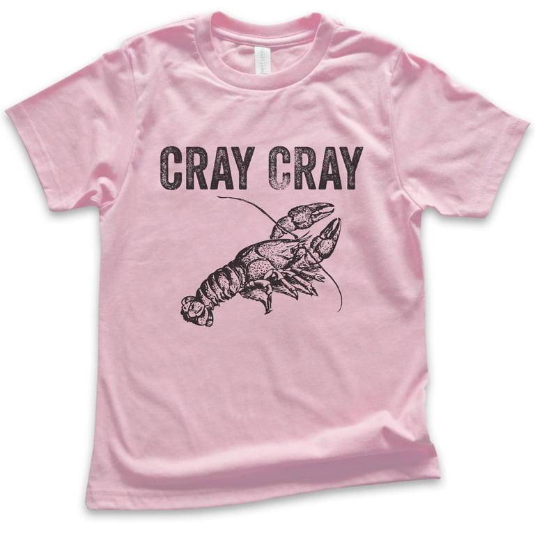 Kids Cray Cray Shirt, Youth Kids Boy Girl T-Shirt, Crayfish Shirt, Fishing  Shirt, Funny Fish Shirt, Light Pink, Medium