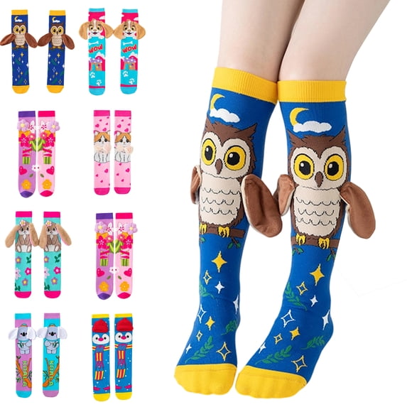 Kids Crazy Socks for Girls Knee High Funny Animal Socks Cute Mismatched Silly Socks Girls Crazy Sock Day Gifts