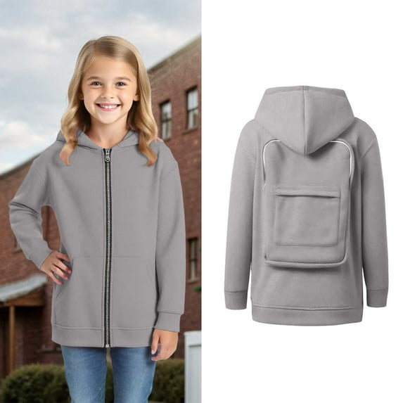 Kids Creative Hoodie Backpack Hoodies Kids Zip up Hoodies Boys Casual Long Sleeve Hoodies Girls Toddler Clothes Back to School Clothes 8-9 Years
