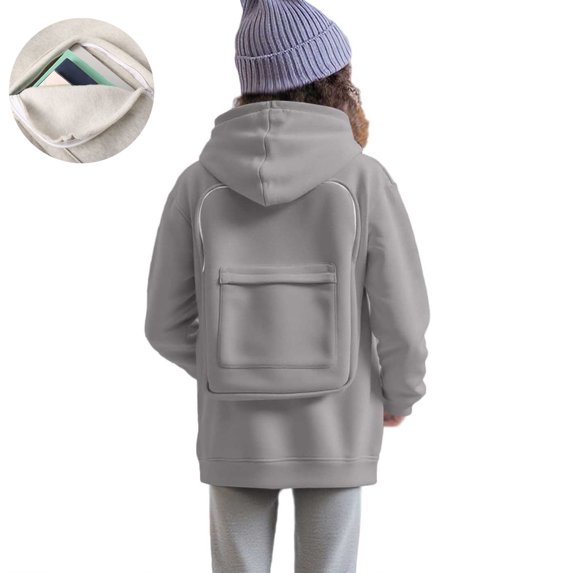 Kids Creative Hoodie with Backpack Zip up Hoodies Boys Long Sleeve Basic Pullover Sweatshirt Hoodie Boy Clothes 8-9 Years Preppy Clothes