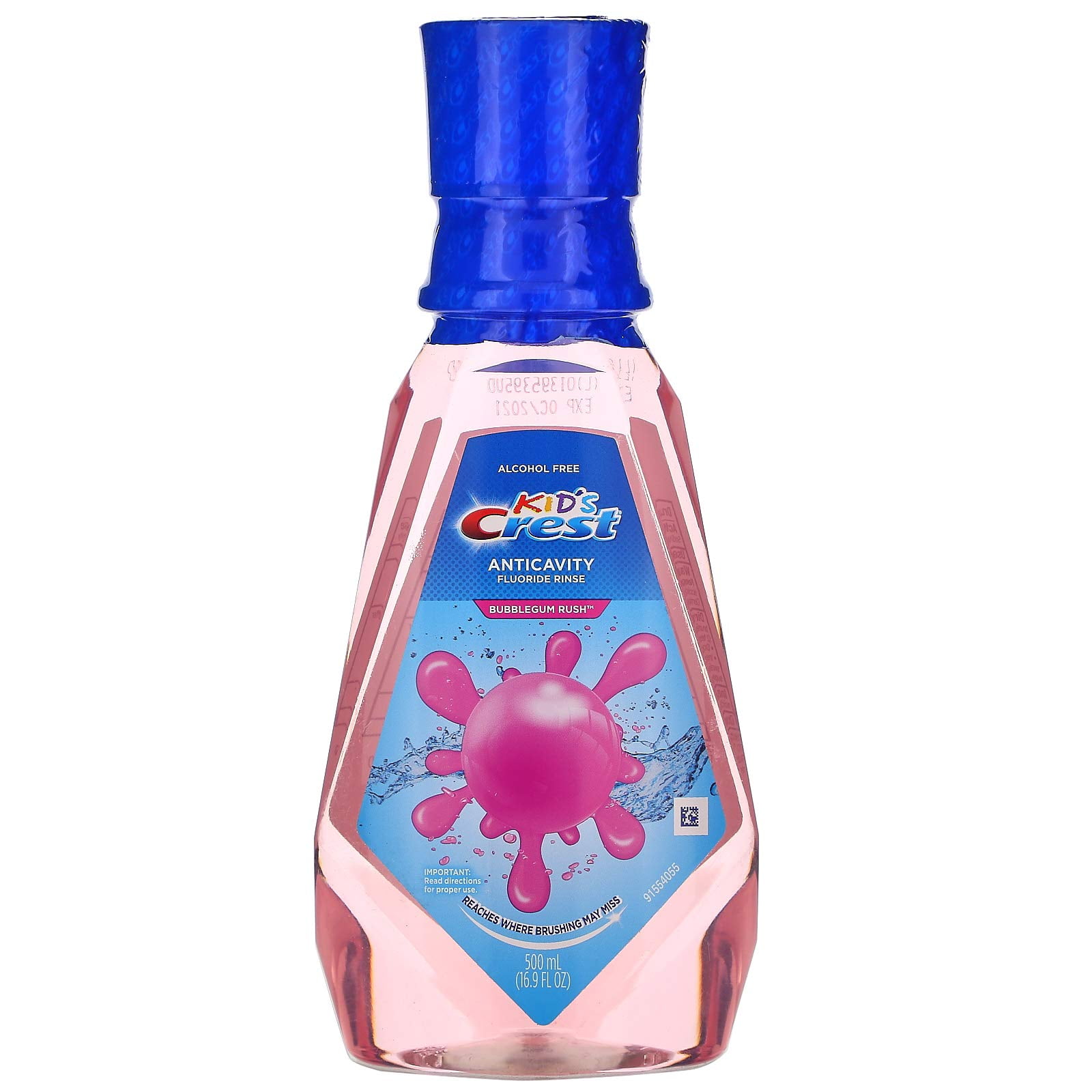 Kids Crest Anticavity Fluoride Rinse - Bubblegum Rush, 500 Ml Mouthwash Packaging May Vary