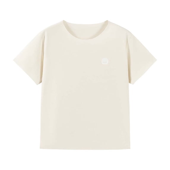 Kids Crew Neck Short Sleeve Tee, Boys Girls Lyocell Soft Summer Loungewear Top