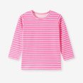 thumbnail image 1 of Kids' Crew Neck Striped Long Sleeve Top, Classic Stripe Pattern, Soft Comfort Fabric, Relaxed Fit, Little Kids Daily Basic Outfit 1‑9 Years, Striped Top Pink 6-7 Years, 1 of 6