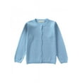 thumbnail image 1 of Kids Crew Neck Sweaters Girls Candy Color Cotton Outerwear Cardigan Menina Knit Tops, 1 of 6
