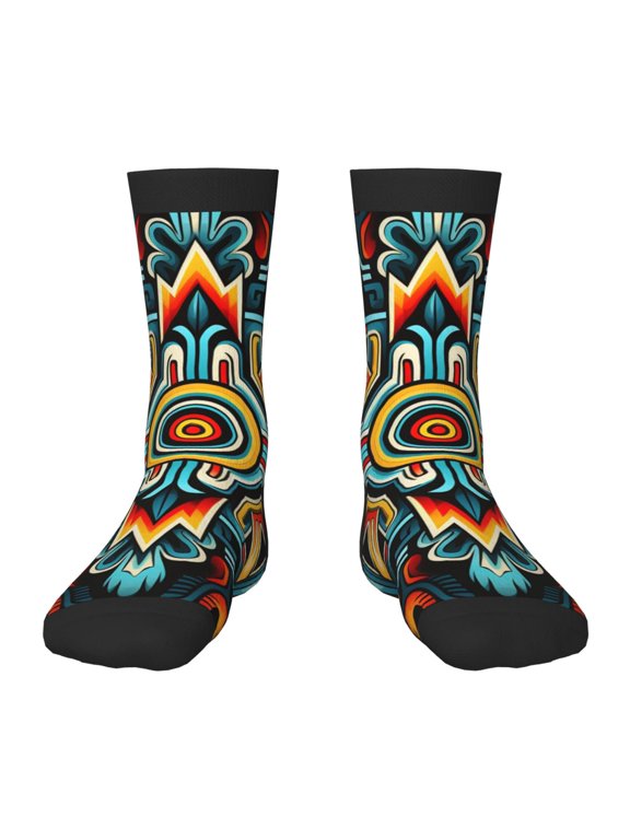 Kids Crew Socks Novelty Casual Funny Socks for 6-10 Years Old , Southwestern Aztec Cool