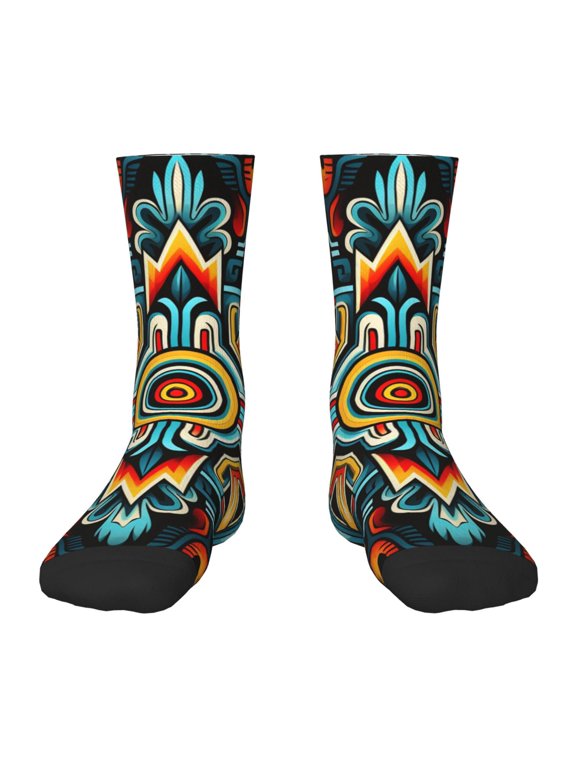 Kids Crew Socks Novelty Casual Funny Socks for 6-10 Years Old , Southwestern Aztec Cool