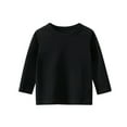 thumbnail image 1 of Kids Crewneck Sweatshirt Toddler Thermal Long Sleeve Shirts Spring Fall Pullover for Boys and Girls Solid Color T Shirts, 1 of 2