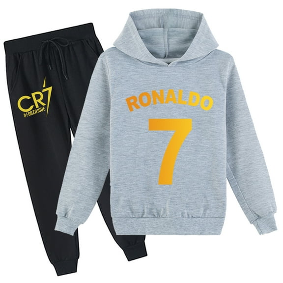Kids Cristiano Ronaldo Fashion Hoodies Loose Sweatshirts Graphic Spring Autumn Hoodies Pants Sets Clothes