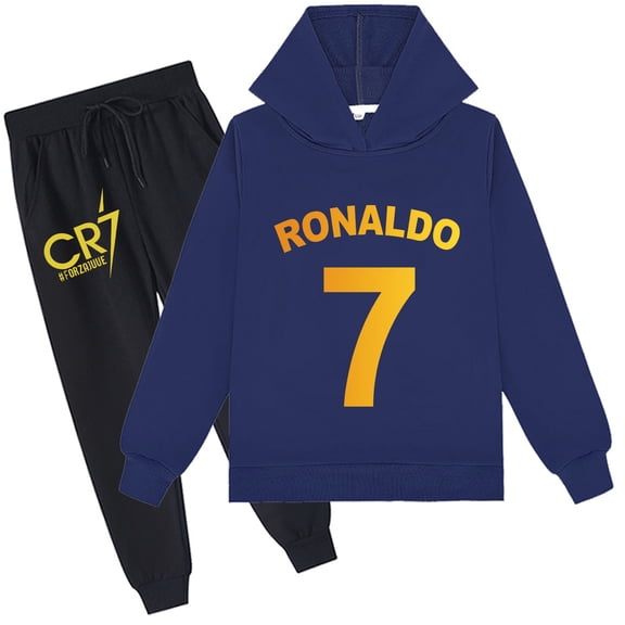Kids Cristiano Ronaldo Fashion Hoodies Loose Sweatshirts Graphic Spring Autumn Hoodies Pants Sets Clothes