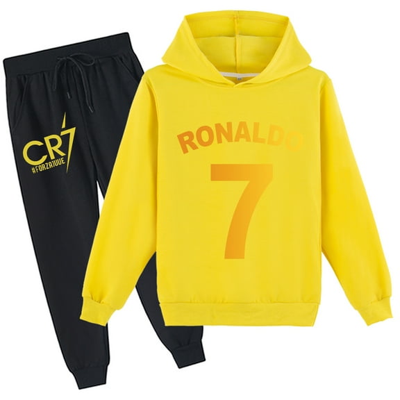 Kids Cristiano Ronaldo Fashion Hoodies Loose Sweatshirts Graphic Spring Autumn Hoodies Pants Sets Clothes