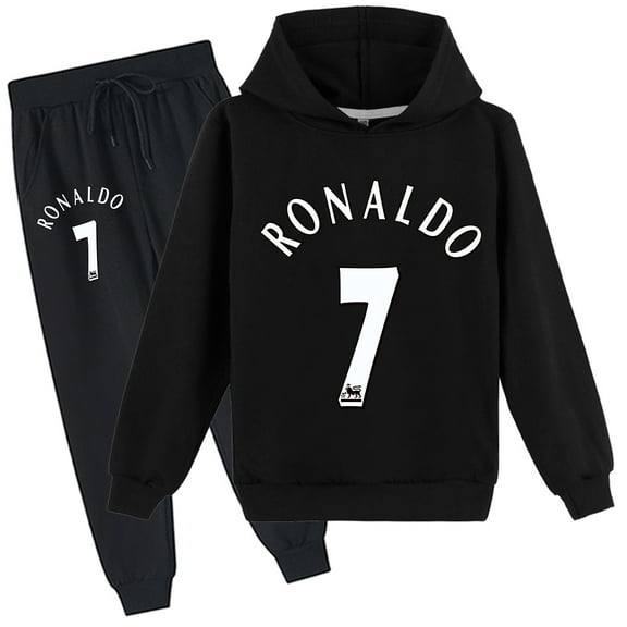 Kids Cristiano Ronaldo Hoodie Pullover with Sweatpants Long Sleeve Hooded Sweatshirt Outfits for Boys Girls