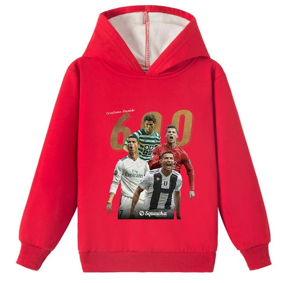 Kids' Cristiano Ronaldo Inspired Brushed Pullover Hoodies - Perfect for Both Boys and Girls in Cold Weather