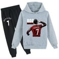 thumbnail image 1 of Kids Cristiano Ronaldo Pullover Hoodie and Sweatpants Long Sleeve Tops Hooded Sweatshirt Outfits for Boys Girls, 1 of 3