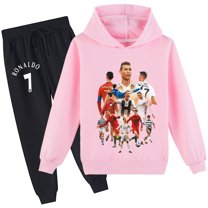 Kids Cristiano Ronaldo Pullover Hoodie and Sweatpants Sets Long Sleeve Tops Hooded Outfits for Boys