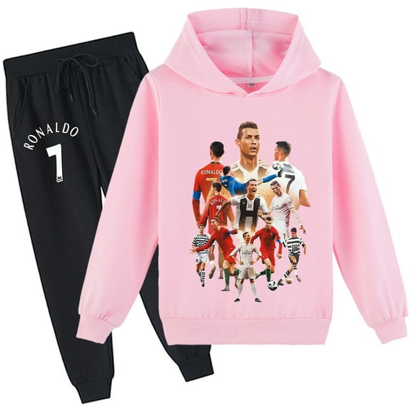 Kids Cristiano Ronaldo Pullover Hoodie and Sweatpants Sets Long Sleeve Tops Hooded Outfits for Boys