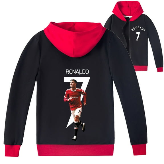 Kids Cristiano Ronaldo Zipper Outerwear Hooded Jacket Sweatshirt Fall Hoodies Boys Girls Tops Jacket Clothings