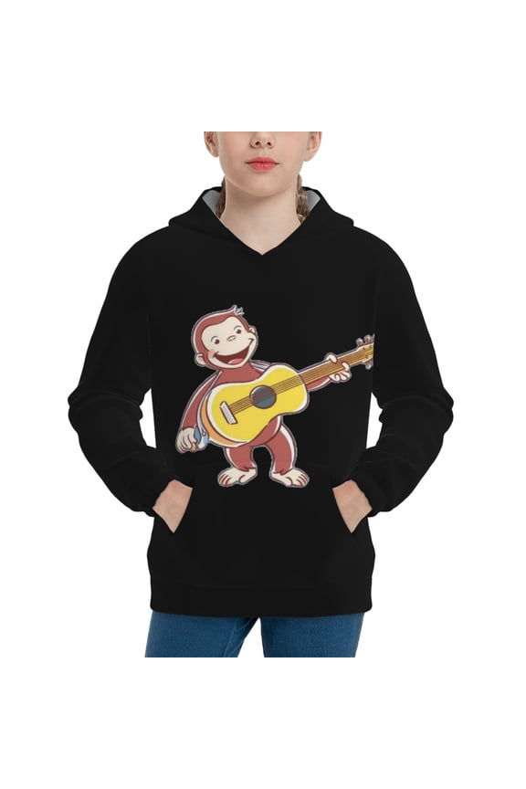 Kids Curious George Pullover Hoodies Unisex 3D Printed Hoodie Sweatshirt for Boys Girls