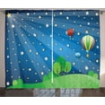 thumbnail image 1 of Ambesonne Balloon Curtains 2 Panel Set, Cartoon Balloons Stars, 108" x 84", Multicolor, 1 of 3