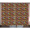 thumbnail image 1 of Ambesonne Cartoon Curtains 2 Panel Set, Colorful Monster Pattern, 108" x 84", Multicolor, 1 of 3