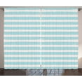 thumbnail image 1 of Ambesonne Grunge Curtains 2 Panel Set, Striped and Grunge Brush, 108" x 63", Pale Blue Off White, 1 of 3