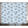 thumbnail image 1 of Ambesonne Cartoon Curtains 2 Panel Set, Funny Panda, 108" x 84", Black Blue, 1 of 3