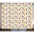 thumbnail image 1 of Ambesonne Vegetable Curtains 2 Panel Set, Cartoon Pattern, 108" x 96", Multicolor, 1 of 3
