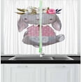 thumbnail image 1 of Kids Curtains 2 Panels Set, Young Girl Summer Hare in Oil Painting Style with Flowers on Her Head Pink Cheeks, Window Drapes for Living Room Bedroom, 55W X 39L Inches, Multicolor, by Ambesonne, 1 of 2