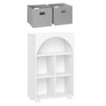 thumbnail image 1 of RiverRidge Kids Curve Appeal 23in Arched Bookcase with Cubby Storage Shelf and 2 Gray Bins, 1 of 6