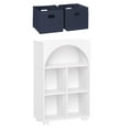 thumbnail image 1 of RiverRidge Kids Curve Appeal 23in Arched Bookcase with Cubby Storage Shelf and 2 Navy Bins, 1 of 6
